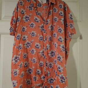 Acacia Swimwear MOMBASA Orange Floral Shirt